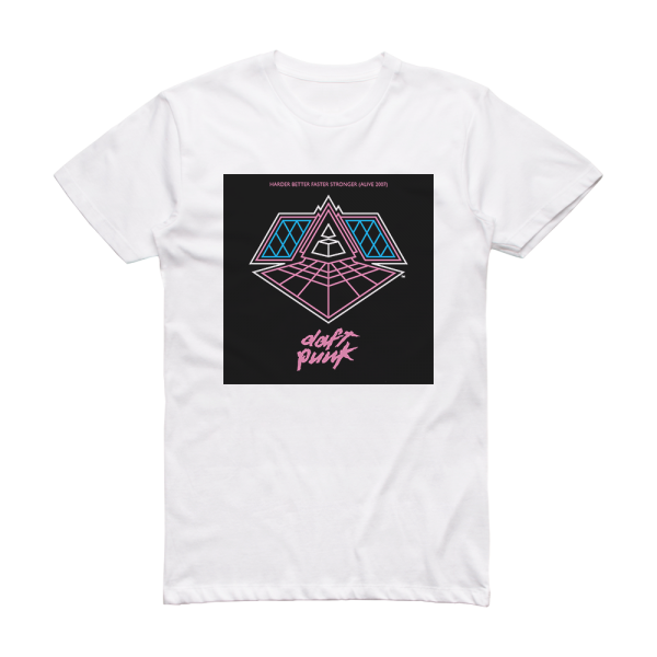 Daft Punk Harder Better Faster Stronger 1 Album Cover T-Shirt White