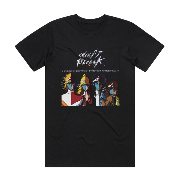 Daft Punk Harder Better Faster Stronger 3 Album Cover T-Shirt Black