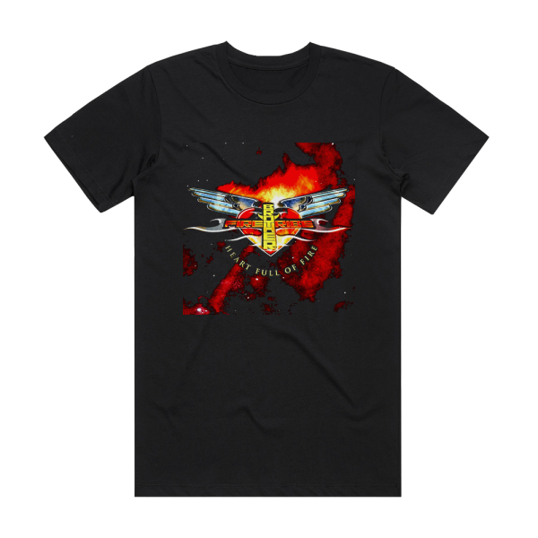 Brother Firetribe Heart Full Of Fire Album Cover T-Shirt Black