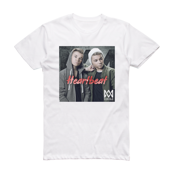 Marcus and Martinus Heartbeat Album Cover T-Shirt White