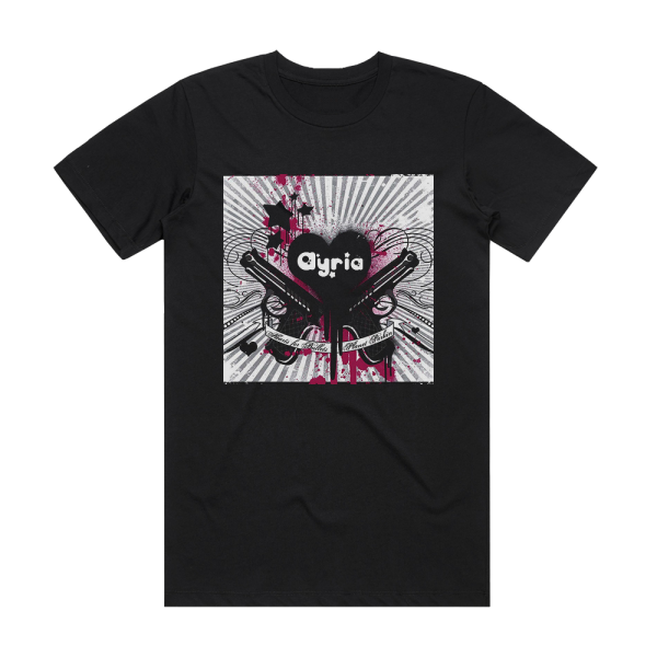 Ayria Hearts For Bullets Album Cover T-Shirt Black