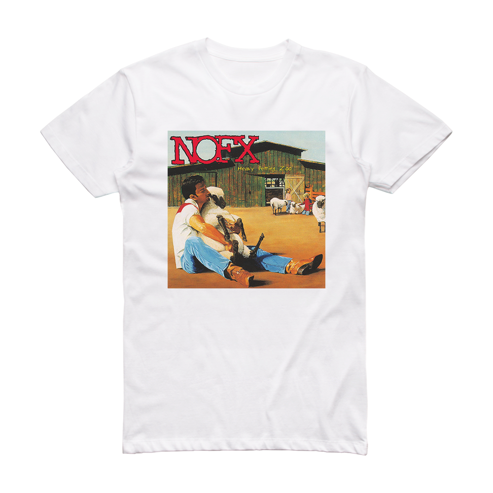 NOFX Heavy Petting Zoo Album Cover T-Shirt White