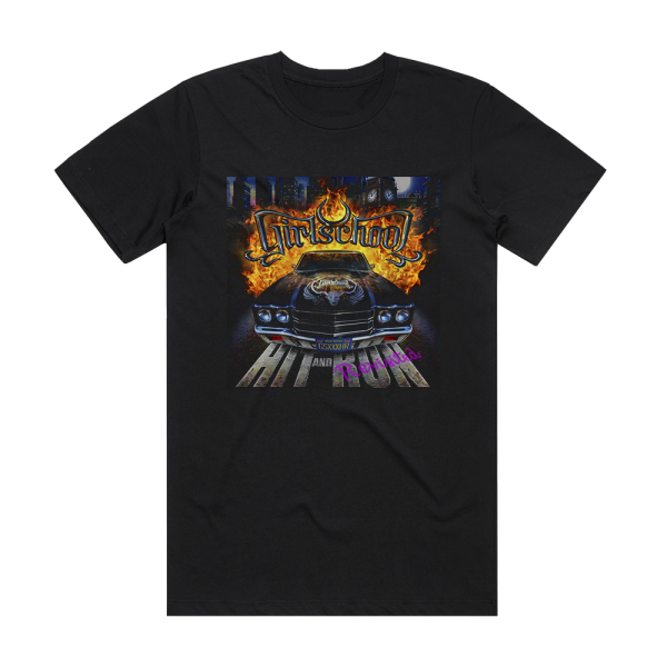 Girlschool Hit And Run Revisited Album Cover T-Shirt Black