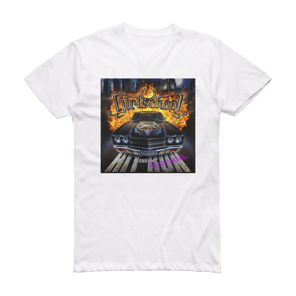 Girlschool Hit And Run Revisited Album Cover T-Shirt White