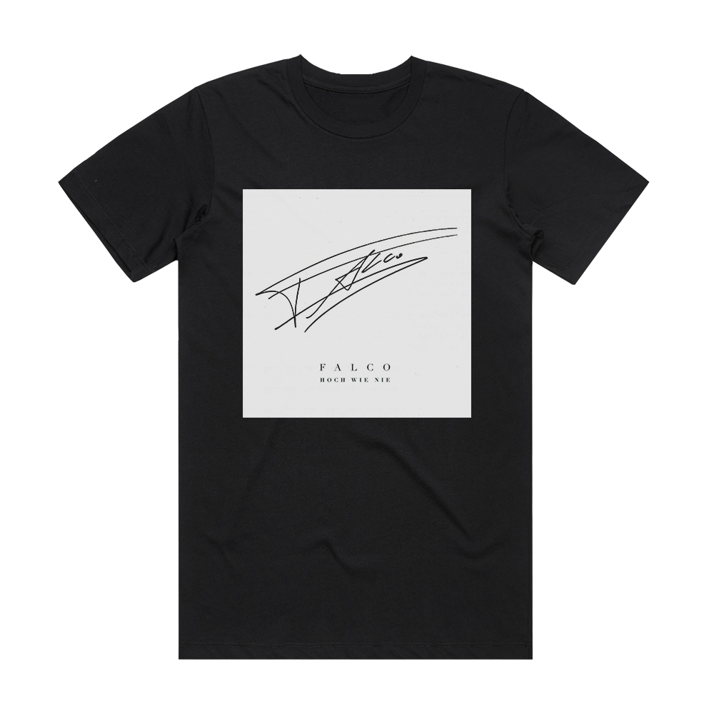 Falco Hoch Wie Nie Album Cover T-Shirt Black – ALBUM COVER T-SHIRTS
