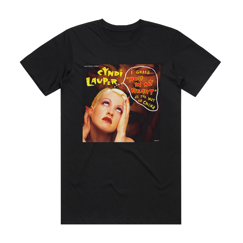 Cyndi Lauper Hole In My Heart Album Cover T-Shirt Black – ALBUM COVER T ...