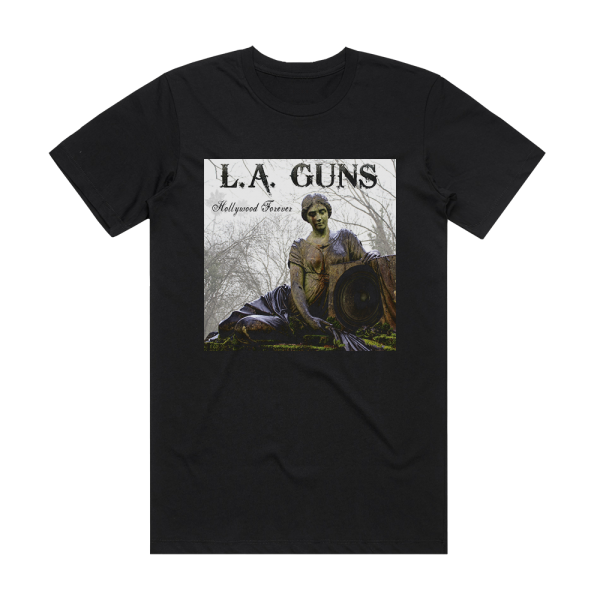 L A Guns Hollywood Forever Album Cover T-Shirt Black