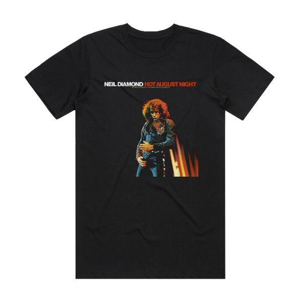 Neil Diamond Hot August Night 1 Album Cover T-Shirt Black