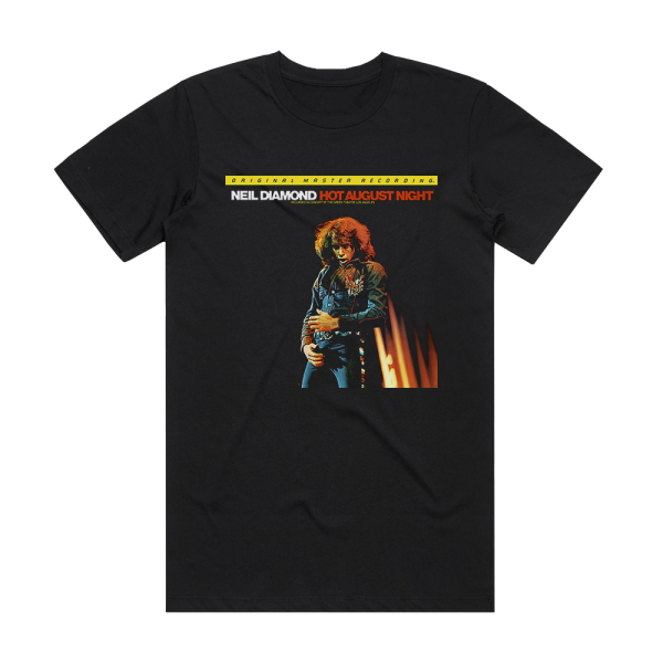 Neil Diamond Hot August Night 3 Album Cover T-Shirt Black