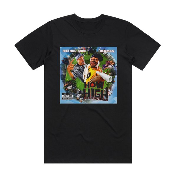 Method Man and Redman How High 2 Album Cover T-Shirt Black