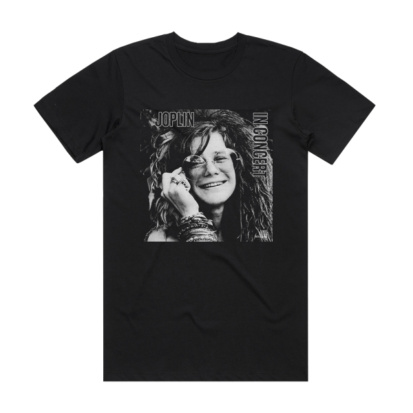 Janis Joplin In Concert 1 Album Cover T-Shirt Black