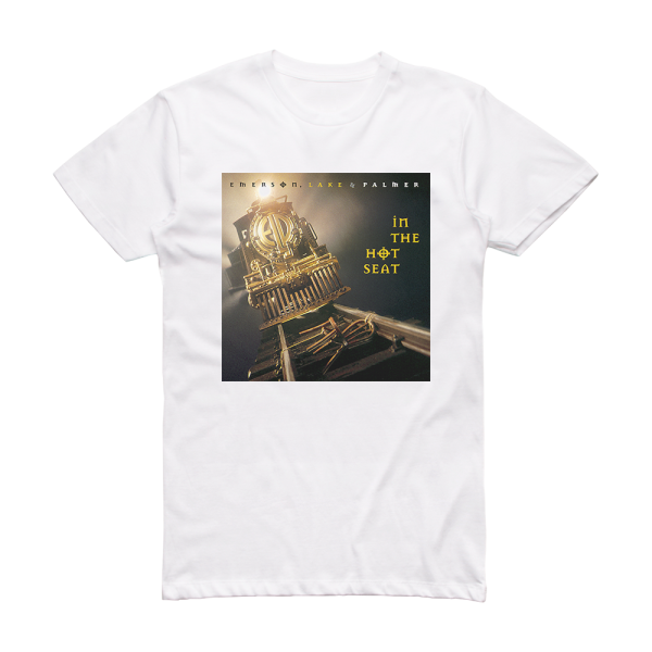 Emerson Lake & Palmer In The Hot Seat Album Cover T-Shirt White