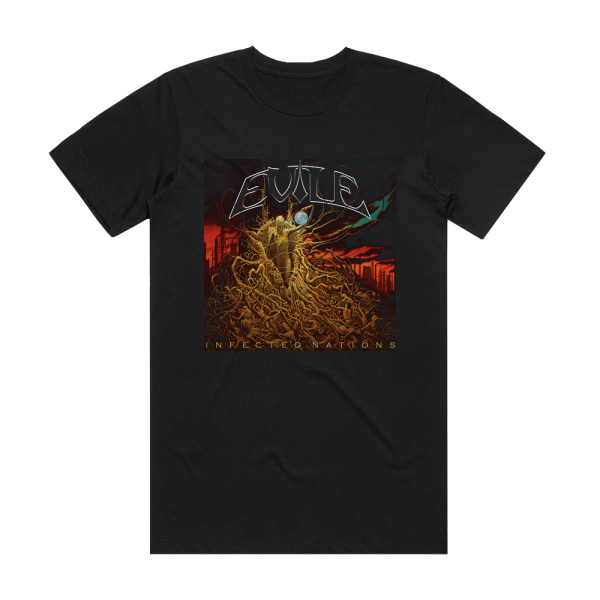 Evile Infected Nations Album Cover T-Shirt Black