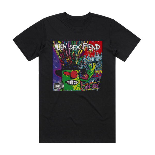 Alien Sex Fiend Information Overload Album Cover T-Shirt Black