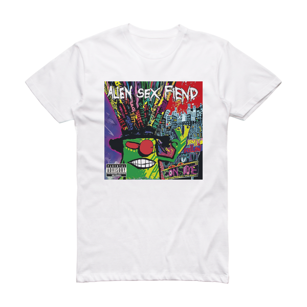 Alien Sex Fiend Information Overload Album Cover T-Shirt White