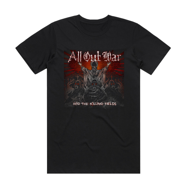 All Out War Into The Killing Fields Album Cover T-Shirt Black