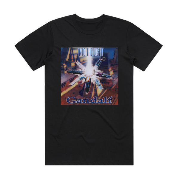 Gandalf Into The Light 1 Album Cover T-Shirt Black