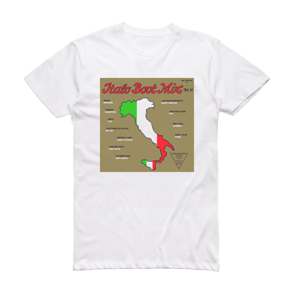 Mario Aldini Italo Boot Mix Volume 10 Album Cover T-Shirt White