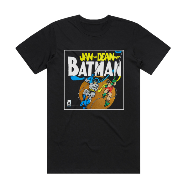 Jan and Dean Jan And Dean Meet Batman Album Cover T-Shirt Black