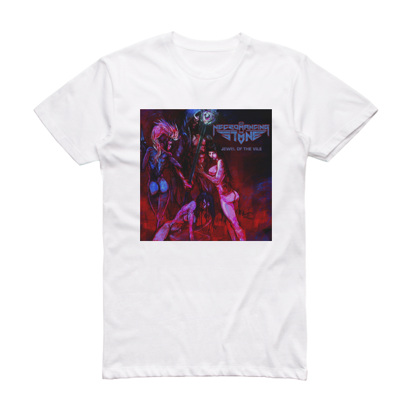 Necromancing the Stone Jewel Of The Vile Album Cover T-Shirt White
