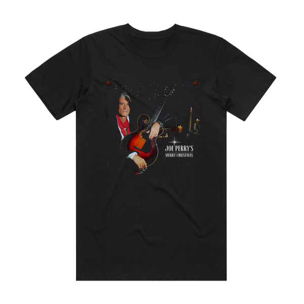 Joe Perry Joe Perrys Merry Christmas Album Cover T-Shirt Black