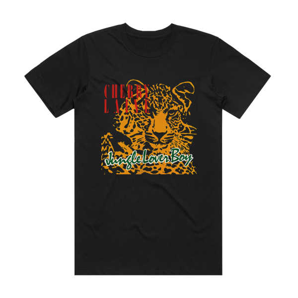 Cherry Laine Jungle Lover Boy Album Cover T-Shirt Black