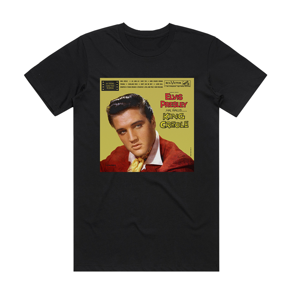 Elvis Presley King Creole 1 Album Cover T-Shirt Black – ALBUM COVER T ...