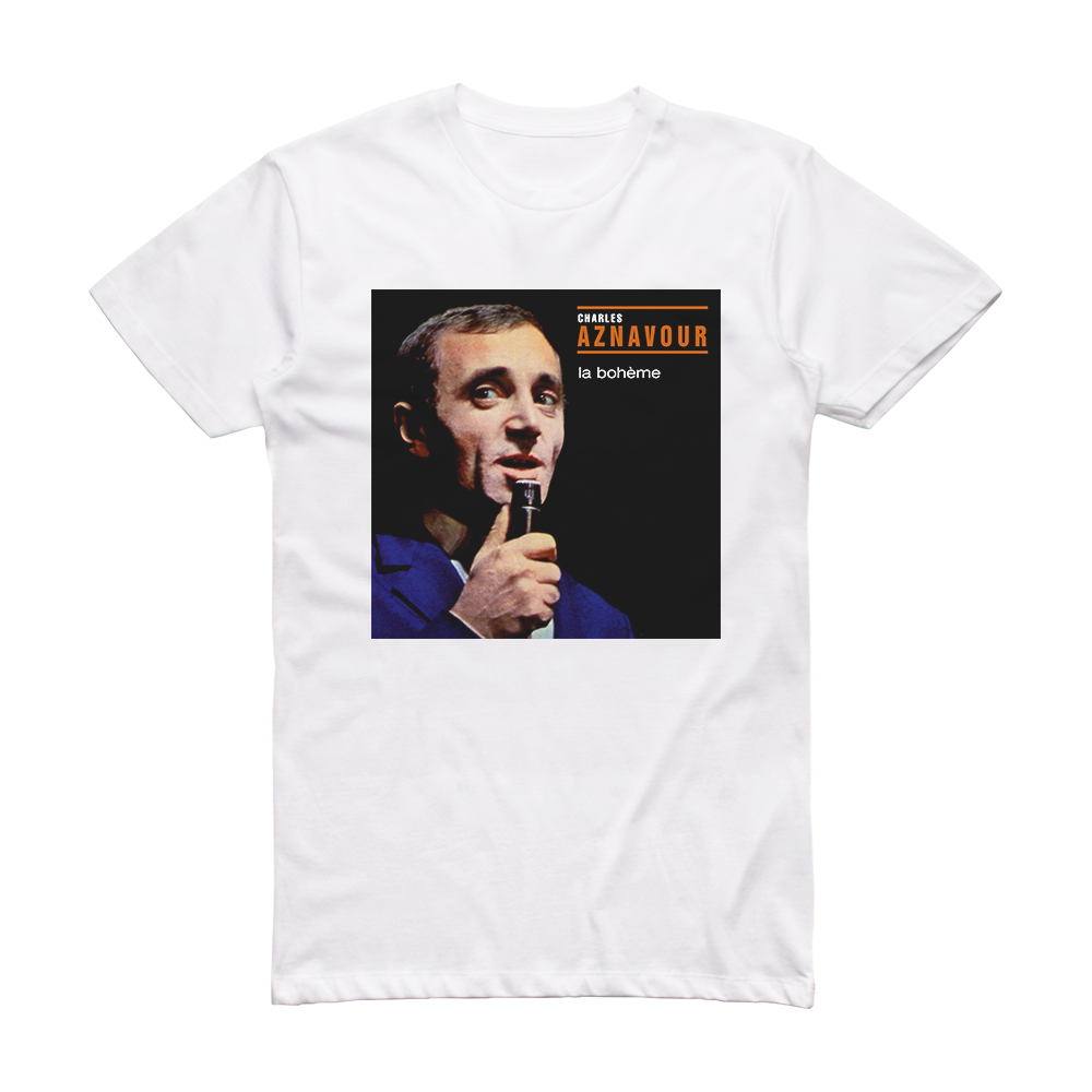 Charles Aznavour La Bohme Album Cover TShirt White ALBUM COVER TSHIRTS