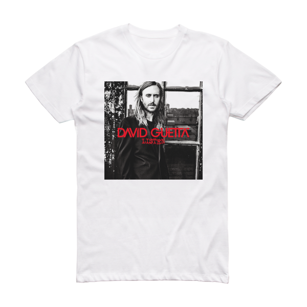 David Guetta Listen Album Cover T-Shirt White