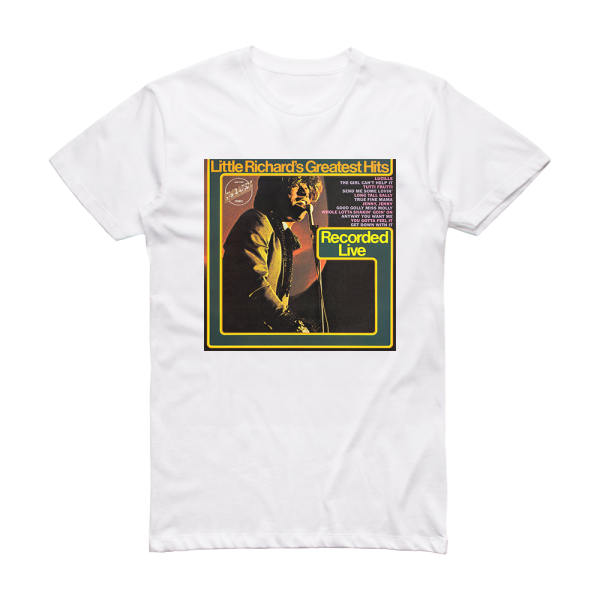 Little Richard Little Richards Greatest Hits Recorded Live Album Cover T-Shirt White