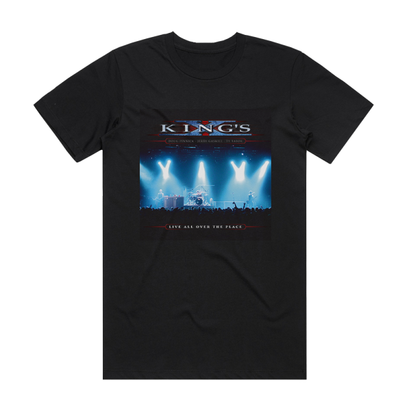 Kings X Live All Over The Place Album Cover T-Shirt Black