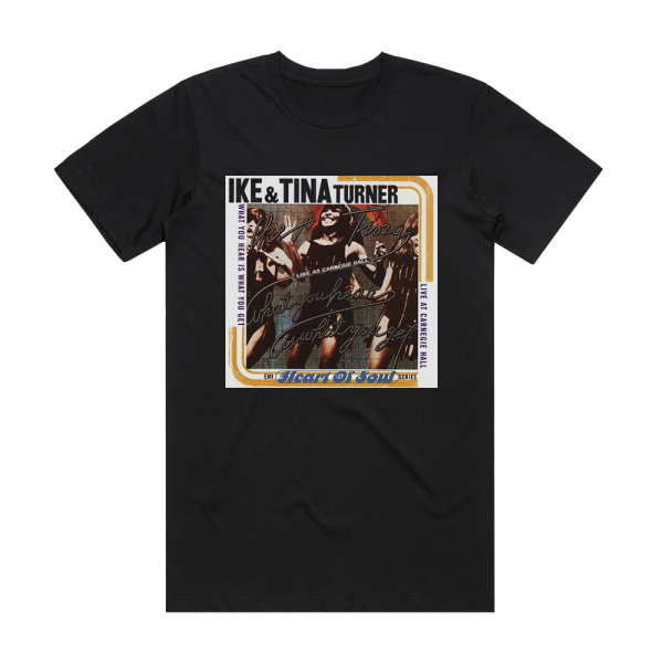 Ike Turner and Tina Turner Live At Carnegie Hall Album Cover T-Shirt Black