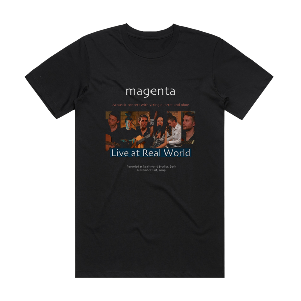 Magenta Live At Real World Album Cover T-Shirt Black