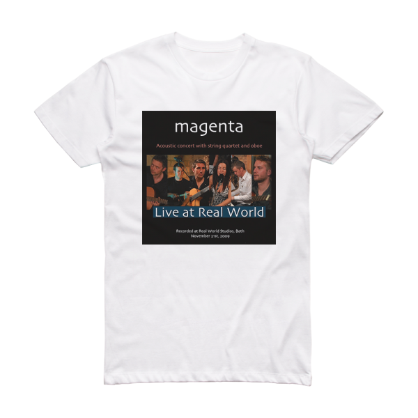 Magenta Live At Real World Album Cover T-Shirt White