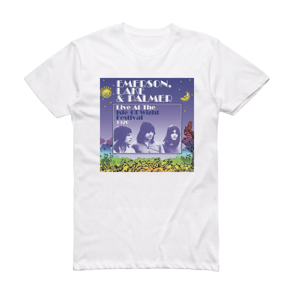 Emerson Lake & Palmer Live At The Isle Of Wight Festival 1970 Album Cover T-Shirt White