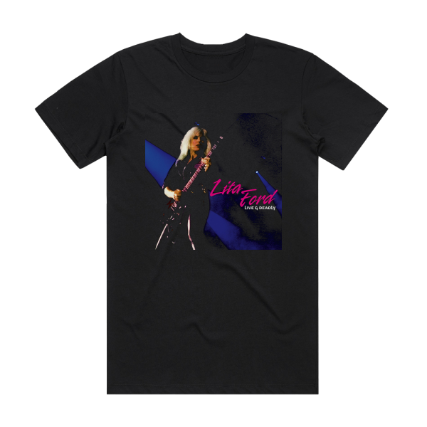 Lita Ford Live Deadly Album Cover T-Shirt Black