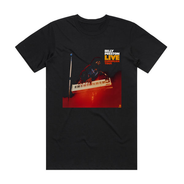 Billy Preston Live European Tour Album Cover T-Shirt Black