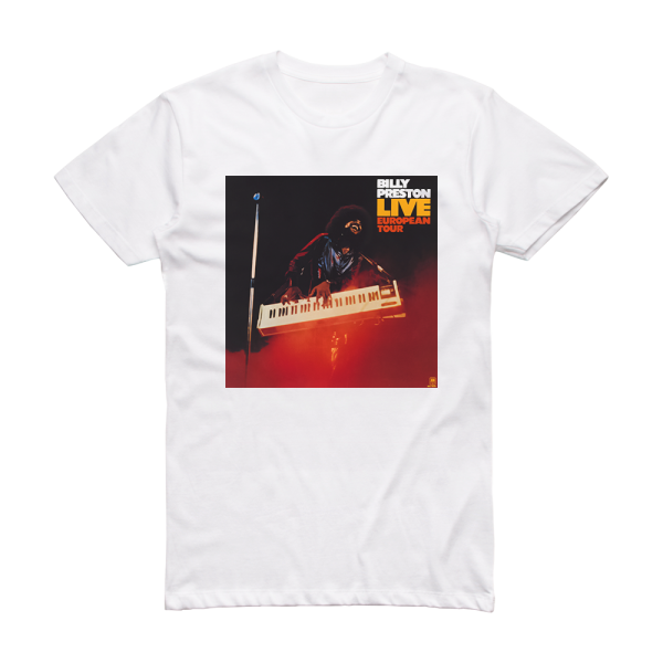 Billy Preston Live European Tour Album Cover T-Shirt White