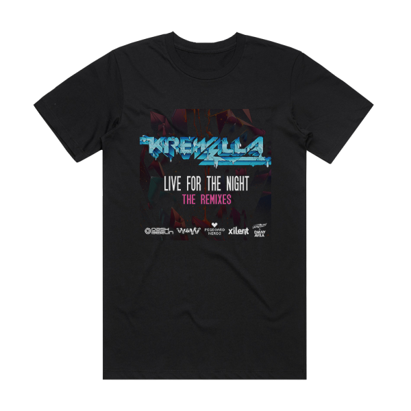 Krewella Live For The Night The Remixes Album Cover T-Shirt Black