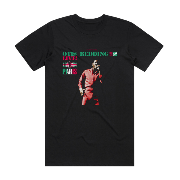 Otis Redding Live In London Paris Album Cover T-Shirt Black