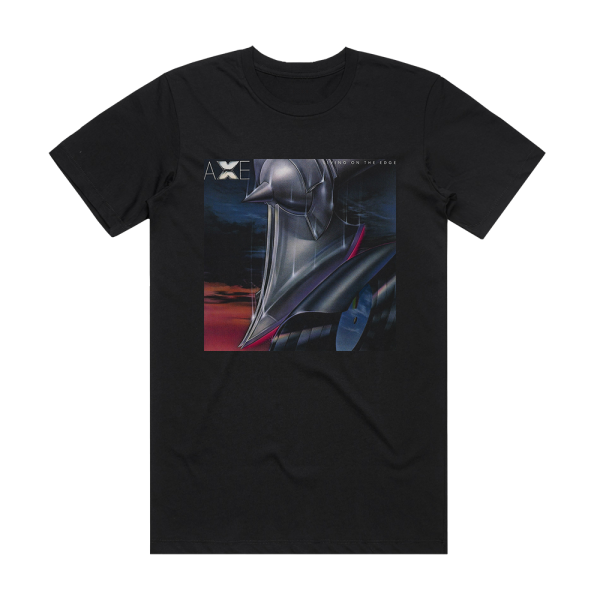 Axe Living On The Edge Album Cover T-Shirt Black