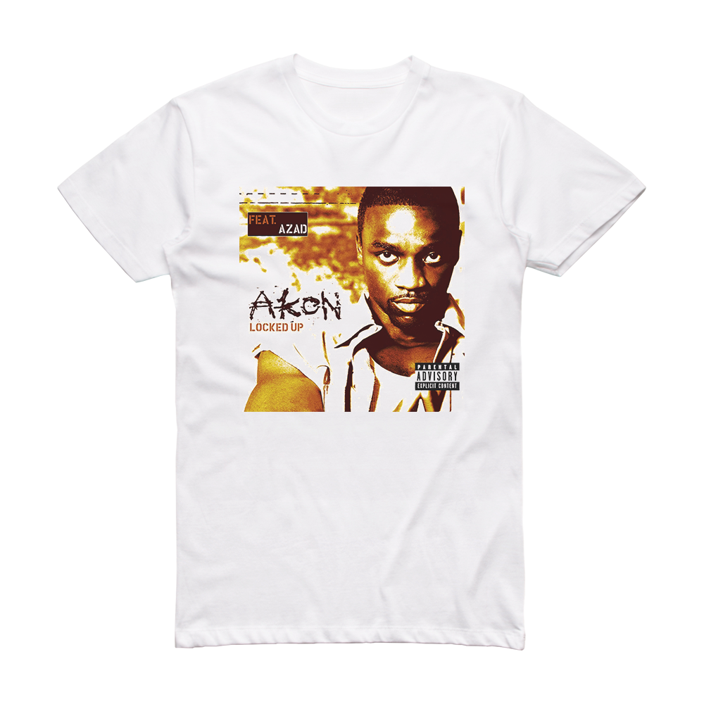 Akon Locked Up Album Cover T-Shirt White – ALBUM COVER T-SHIRTS