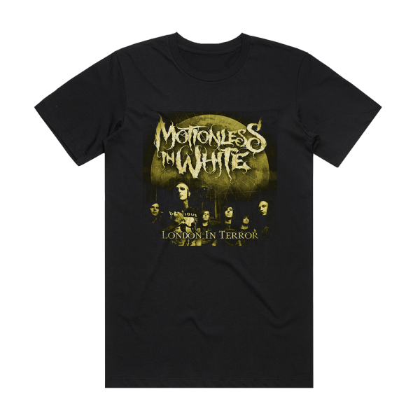 Motionless In White London In Terror Album Cover T-Shirt Black