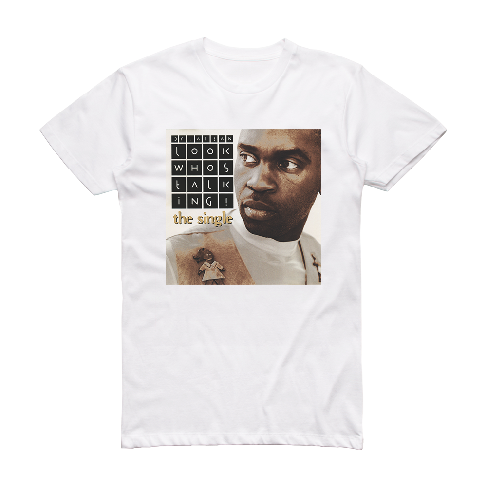 Dr Alban Look Whos Talking Album Cover T-Shirt White – ALBUM COVER T-SHIRTS