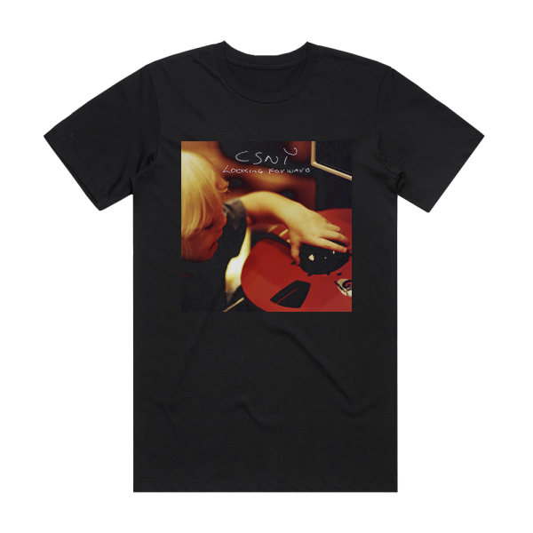 Crosby Stills Nash and Young Looking Forward Album Cover T-Shirt Black