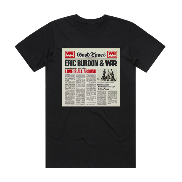 Eric Burdon and The Animals Love Is Album Cover T-Shirt Black