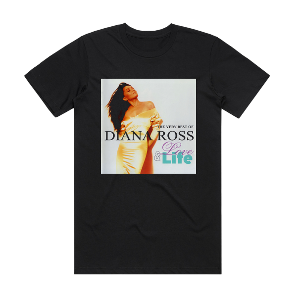 Diana Ross Love Life The Very Best Of Diana Ross Album Cover T-Shirt Black