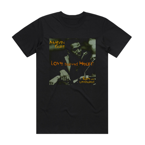 Marvin Gaye Love Starved Heart Album Cover T-Shirt Black