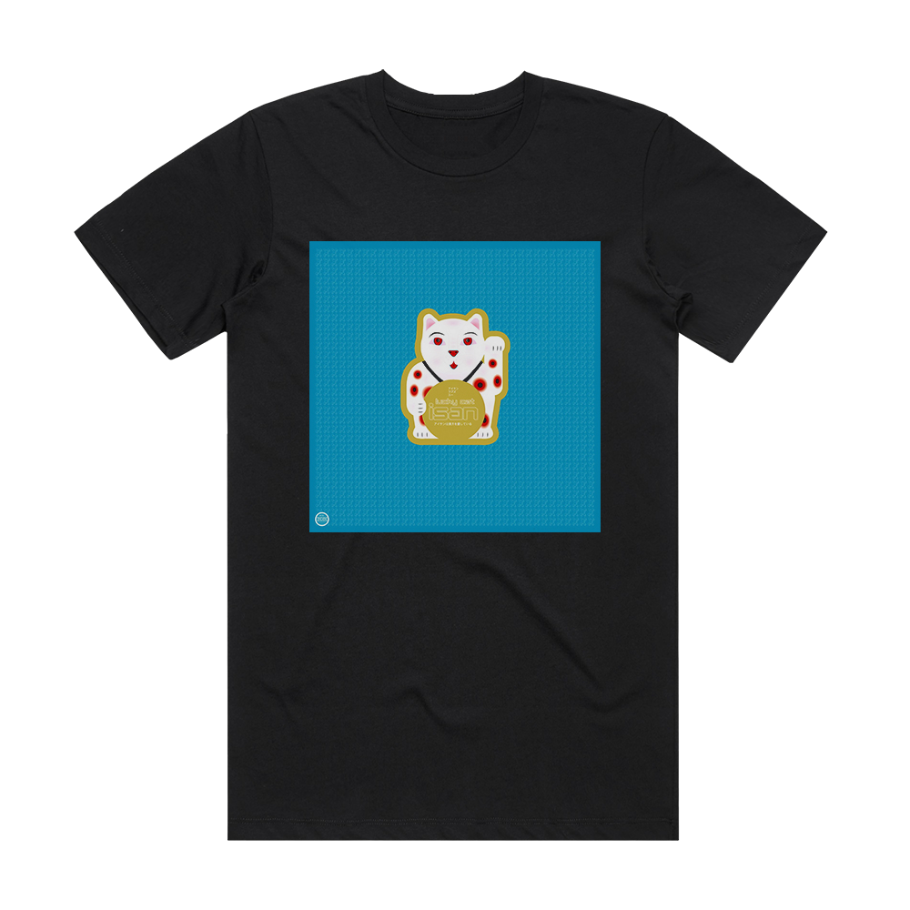 ISAN Lucky Cat Album Cover T-Shirt Black