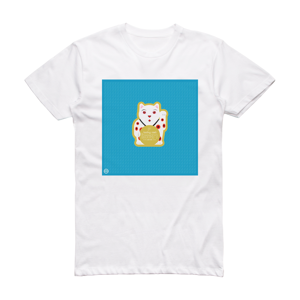 ISAN Lucky Cat Album Cover T-Shirt White